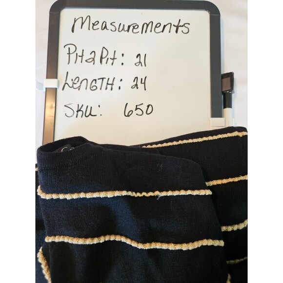 August Silk Black And Gold Striped Cardigan Size XL - Picture 7 of 7